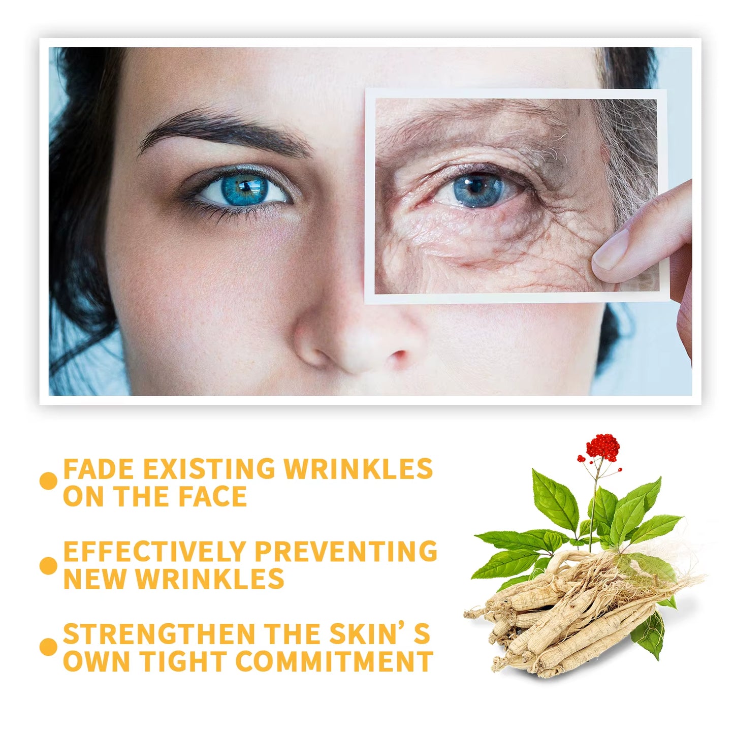 Ginseng Face Serum Prevent Aging Moisturizing Remove Wrinkles Nourishing Non-Sticky Enhance Skin Elasticity Face Serum